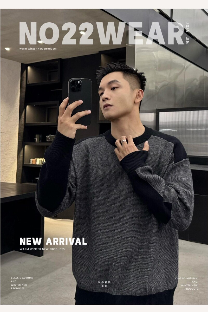 韩系轻奢风针织衫文艺范修身包芯纱毛衣保暖打底羊毛衫NB383P65,男装T恤,电商D256-2(原A064-2)