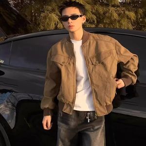 痞帅外套男美式高街潮牌复古巴恩风韩版潮流宽松夹克男NB84 P65图片
