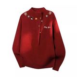 马年小猫半高领毛衣男女冬季2026新款红色情侣针织衫潮NB387P65，男装针织衫/毛衣，电商D256-2(原A064-2)