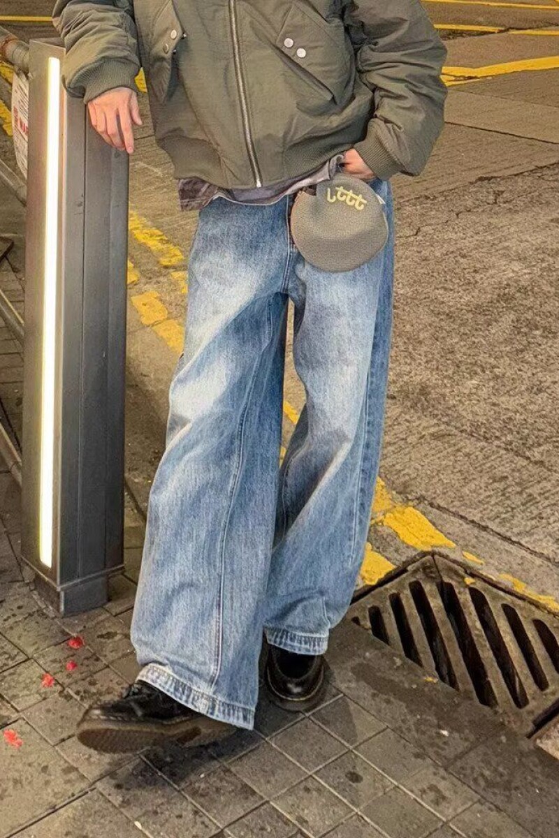 港风潮男夏季新款牛仔裤嘻哈ins潮高街潮流痞帅长裤Q41P45,男装牛仔裤,电商D256-2(原A064-2)