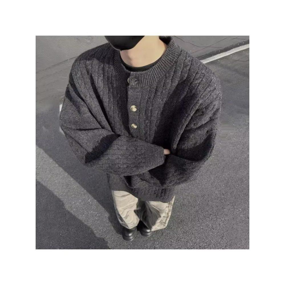 灰色美式亨利领毛衣男冬季慵懒打底针织衫cleanfit外套NB201P55,男装T恤,电商D256-2(原A064-2)
