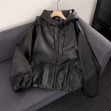 秋季美式街头PU皮机车风连帽皮衣情侣上衣潮夹克外套NB29P70，男装皮衣，电商D256-2(原A064-2)