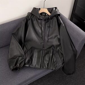 秋季美式街头PU皮机车风连帽皮衣情侣上衣潮夹克外套NB29 P70图片