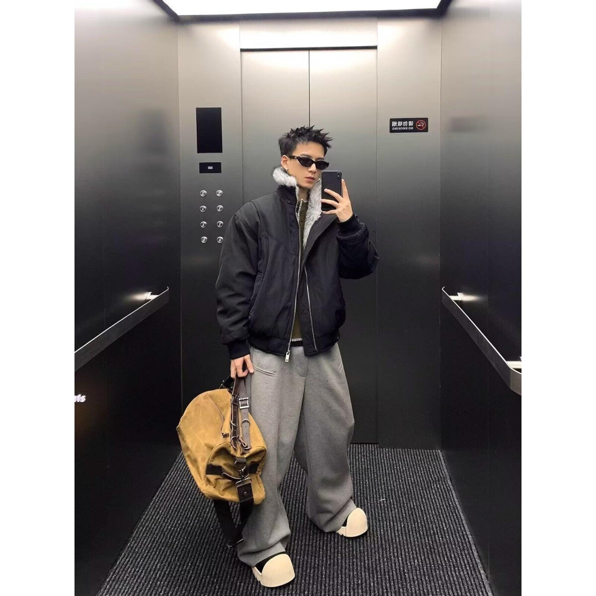 美式复古座山雕毛领结构棉服宽松百搭飞行夹克外套潮NB345P95,男装夹克,电商D256-2(原A064-2)