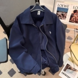 春秋痞帅外套男ins高街潮牌刺绣美式韩版潮流宽松夹克nb69p70，男装夹克，电商D256-2(原A064-2)