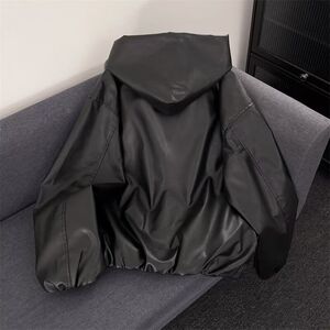 秋季美式街头PU皮机车风连帽皮衣情侣上衣潮夹克外套NB29 P70图片