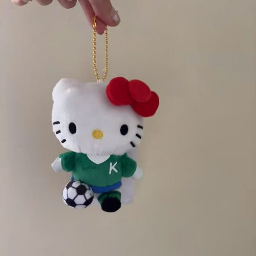 正版卡通足球小将哈喽kitty猫玩偶公仔背包挂件ins风卡通挂饰