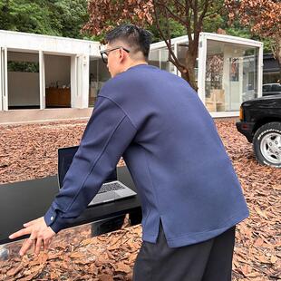 袖 定制男士 简约宽松衬衫 男装 内搭打底衫 衬衫 t恤春季 300斤大码 长袖