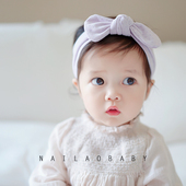 婴儿薄款 亲肤透气纯棉蝴蝶结发带新生儿女宝宝护囟门公主发箍发饰