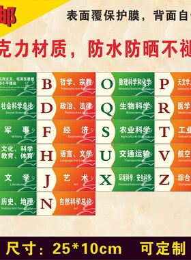 亚克力学校图书馆书籍书架分类标签牌读书室提示牌书本类目定制