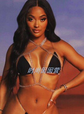 网红Ins“8”字合金胸链N2313 百搭合金链条项链身体链演出饰品