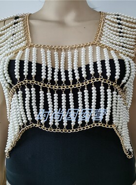 ins重工合金可调节饰品珍珠项链