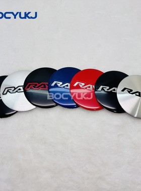 跨境56mm车贴RAYS改装汽车轮毂中心盖贴标通用金属标志汽车装饰贴