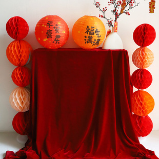 红布桌布绒布背景布新年装饰酒红色幕布春节过年场景布置拍照道具