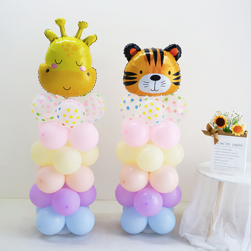 六一气球装饰立柱动物卡通儿童宝宝生日周岁幼儿园教室场景布置
