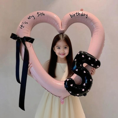 ins大爱心相框气球儿童生日装饰