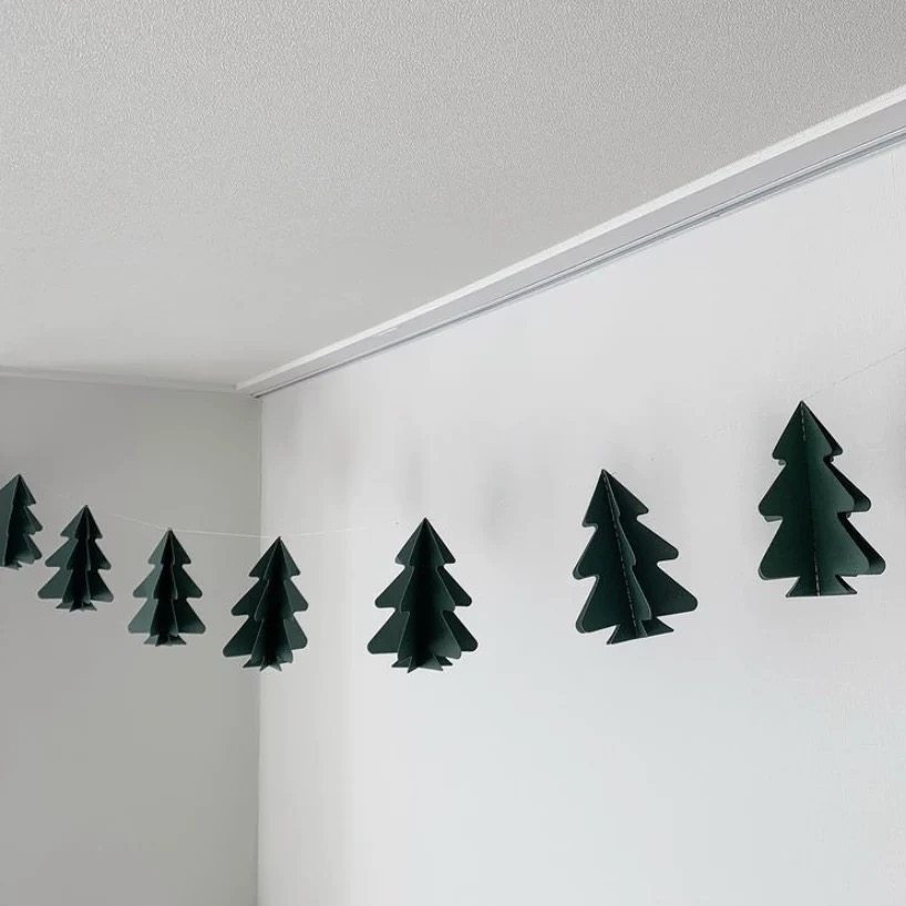 圣诞树装饰造型卡通拉花立体挂饰吊饰拉旗彩旗店铺幼儿园场景布置