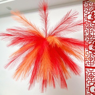 新年装饰烟花羽毛芦苇仿真焰火挂饰店铺门头过年氛围场景布置道具