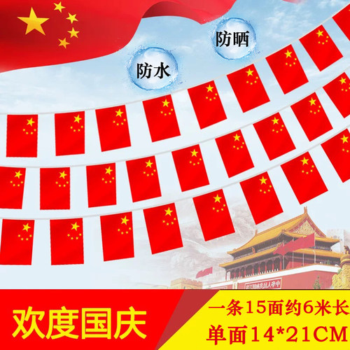 国旗串旗五星红旗大号小号拉旗