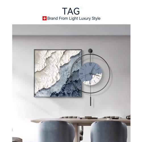 TAGHR瑞士现代风挂钟免打孔