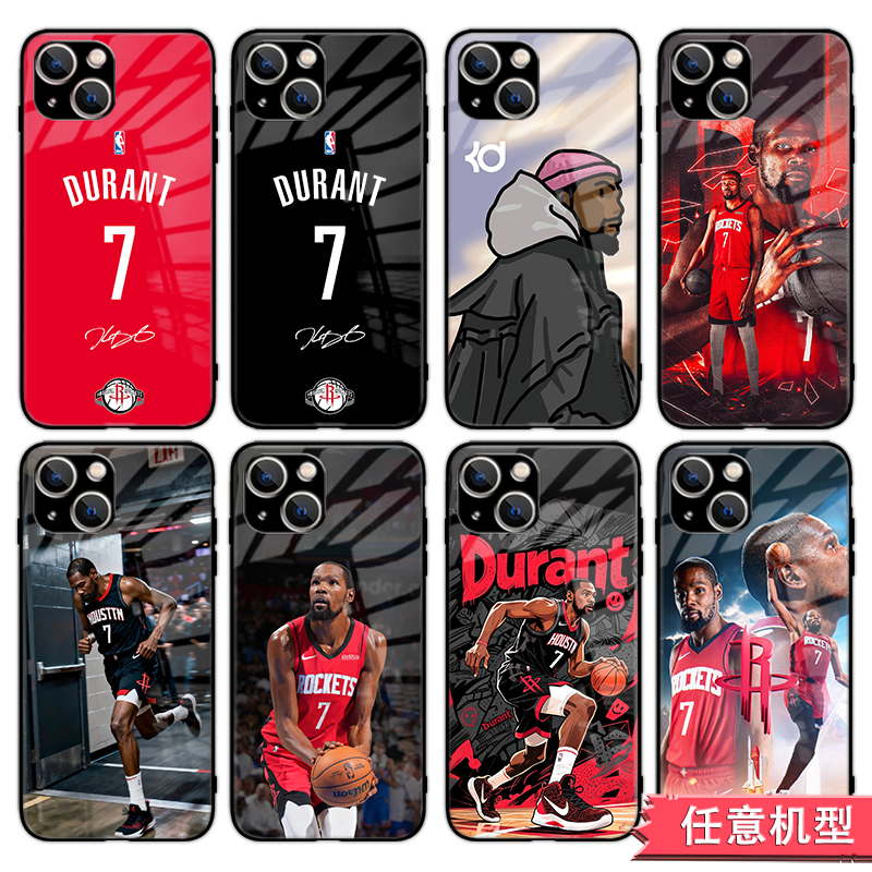 NBA休斯顿火箭队杜兰特手机壳适用iphone17PM华为荣耀90小米16一加ace6魅族vivoIQOOneo9三星OPPORENO13玻璃
