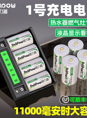 德力普1号充电电池大容量燃气灶热水器通用充电器D型一号LR20大号1.5v锂电正品煤气灶天然气灶专用电池套装