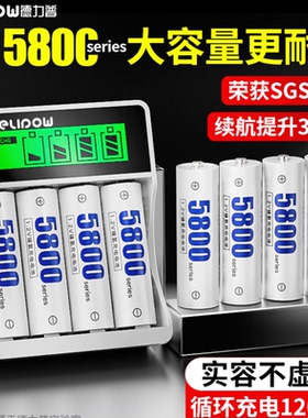 德力普5号充电电池大容量KTV话筒玩具aaa五七可通用充电器套装7号