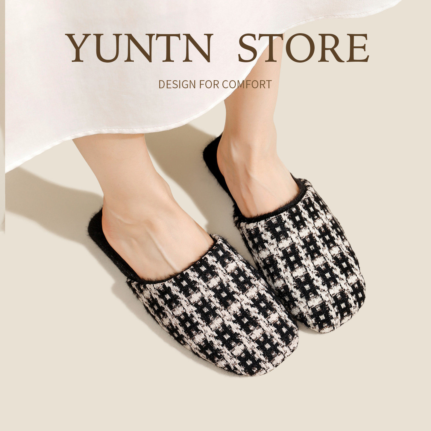 冬季轻奢高级感软糯小香风毛呢优雅淑女加绒保暖棉拖鞋女室内居家,居家布艺,居家棉拖/棉鞋,淘宝优惠券,粉丝福利购,淘宝优惠卷