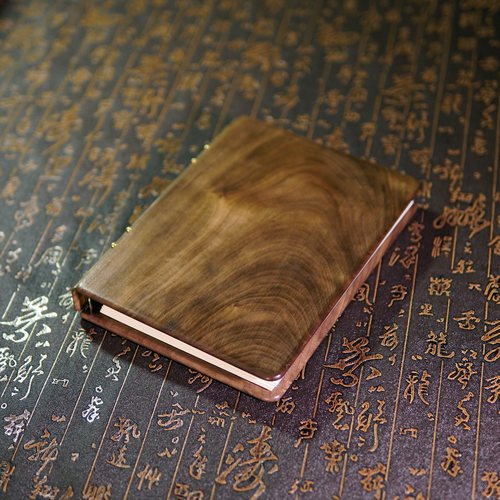 手工手帐活页本A5复古硬壳本胡桃木实木精品文创礼物本子一物一图