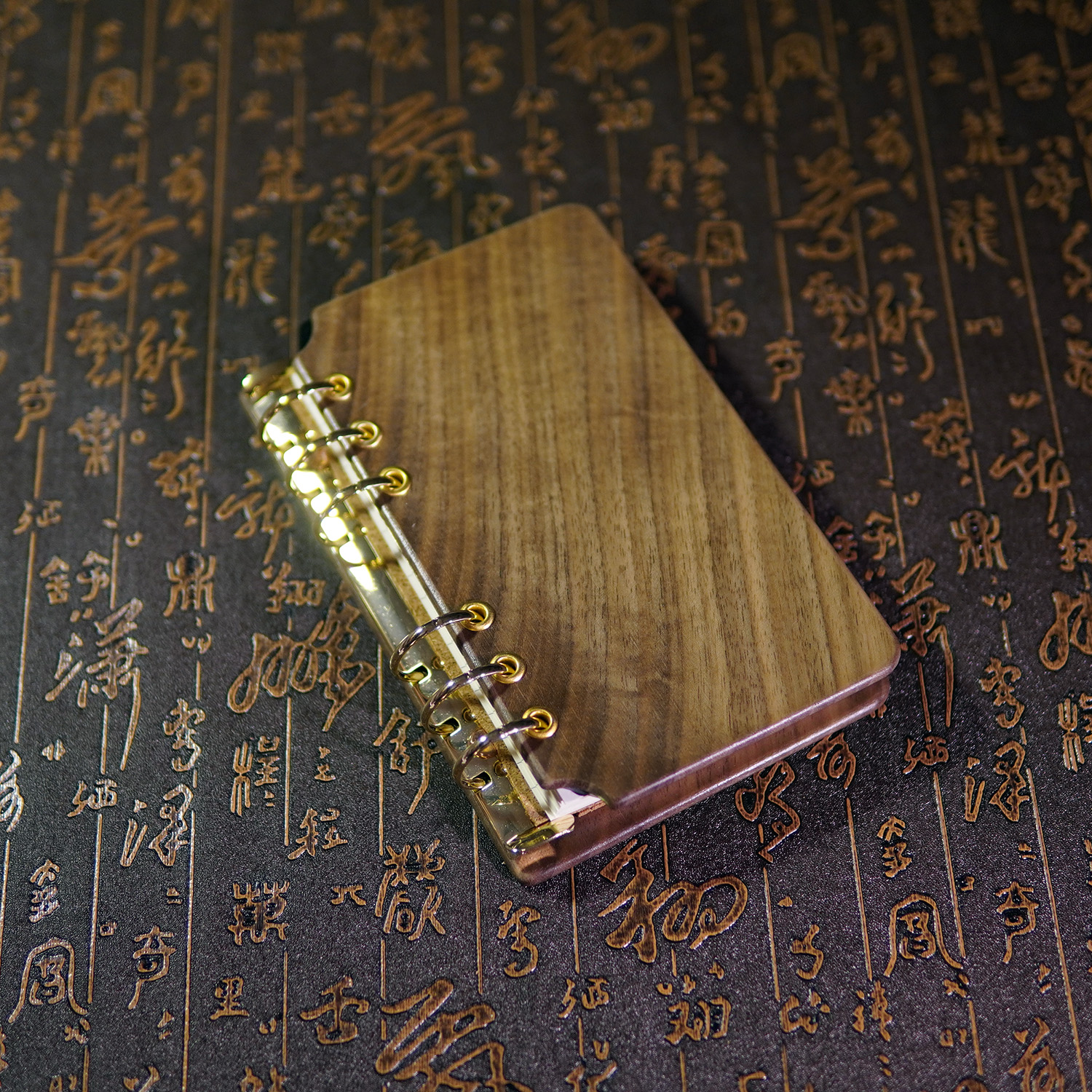 A6胡桃木活页本复古办公记事多功能手工原创手账工作日记一物一图