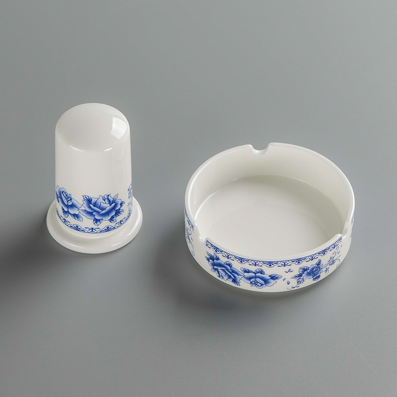 牙签筒陶瓷釉中彩烟灰缸