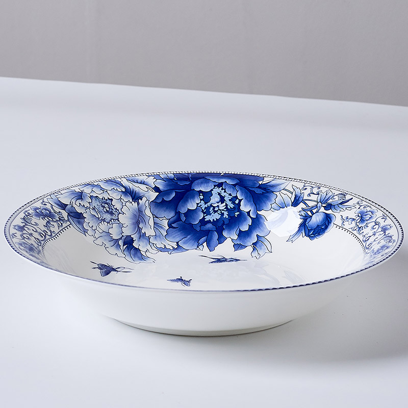 中国风 青花瓷 釉中彩 直径25CM