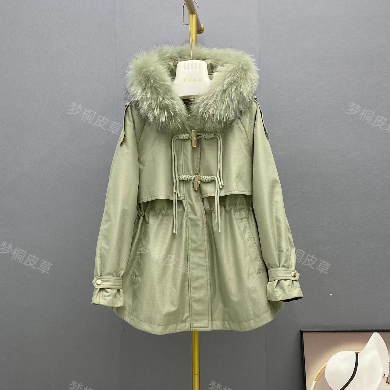 情书2023新款小香风派克服女士可拆洗内胆中长款冬季保暖皮草外套