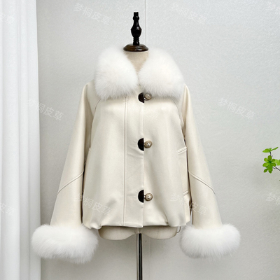 2025秋冬新款女时尚短款派克服毛毛外套年轻百搭狐狸毛领羽绒外套