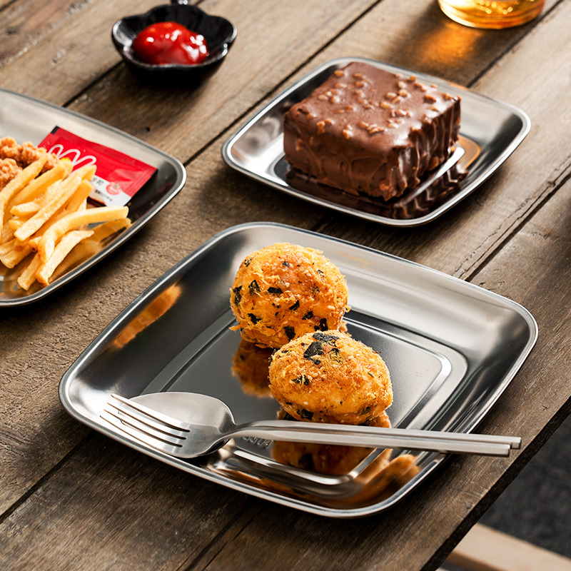 onlycook304不锈钢盘子方形