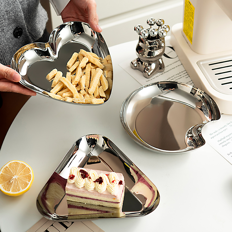 onlycook304不锈钢甜品盘不规则