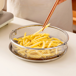 onlycook 沥油盘炸物盘子油炸过滤304不锈钢滤油盘沥油架控油网架