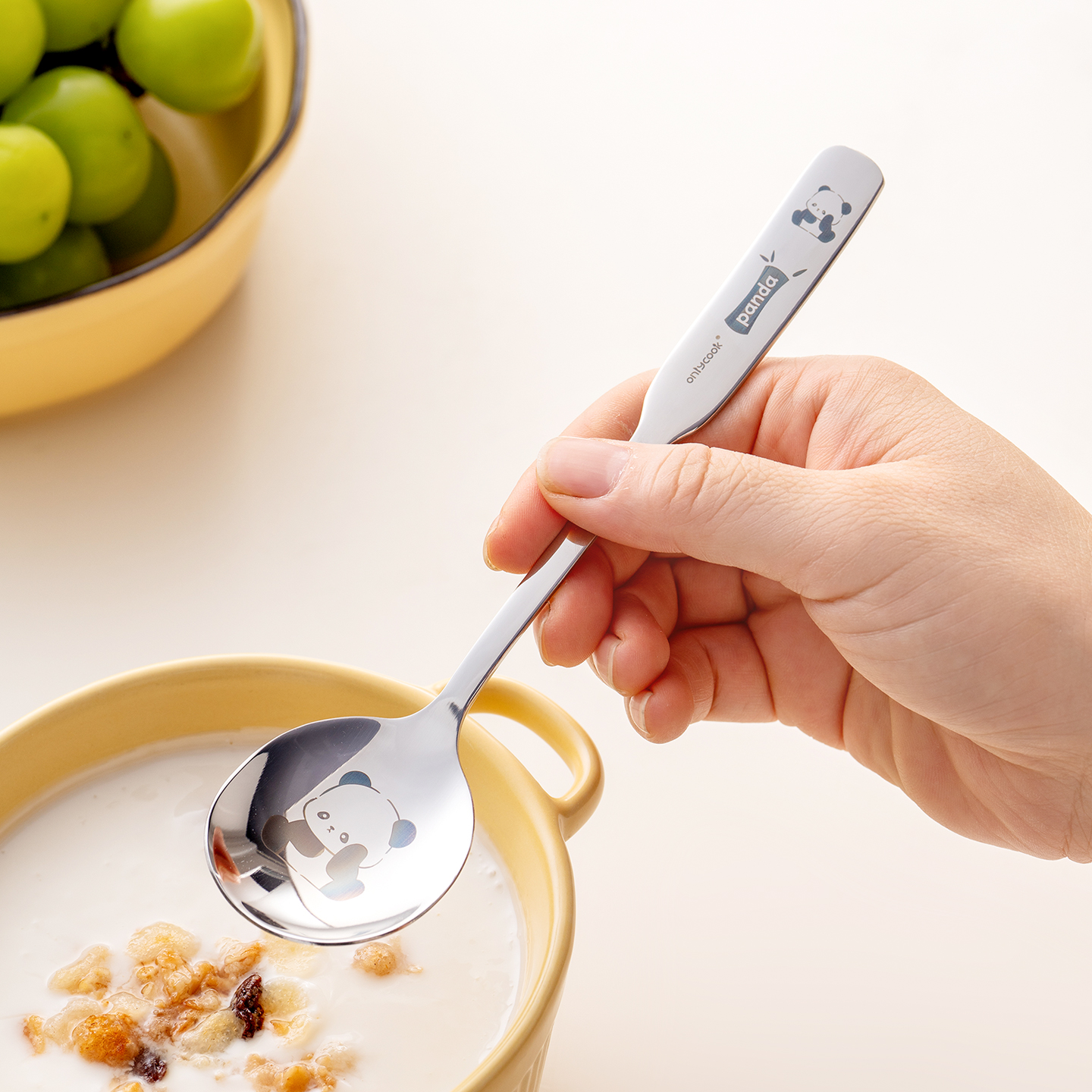 onlycook食品级316可爱熊猫勺子
