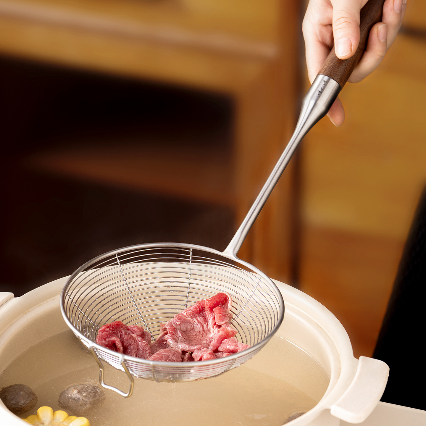 onlycook316L不锈钢火锅漏勺