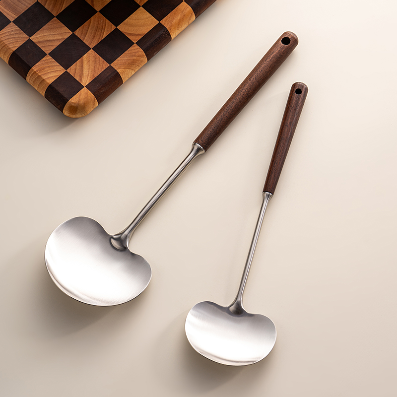 onlycook304创意胡桃木蘑菇铲子