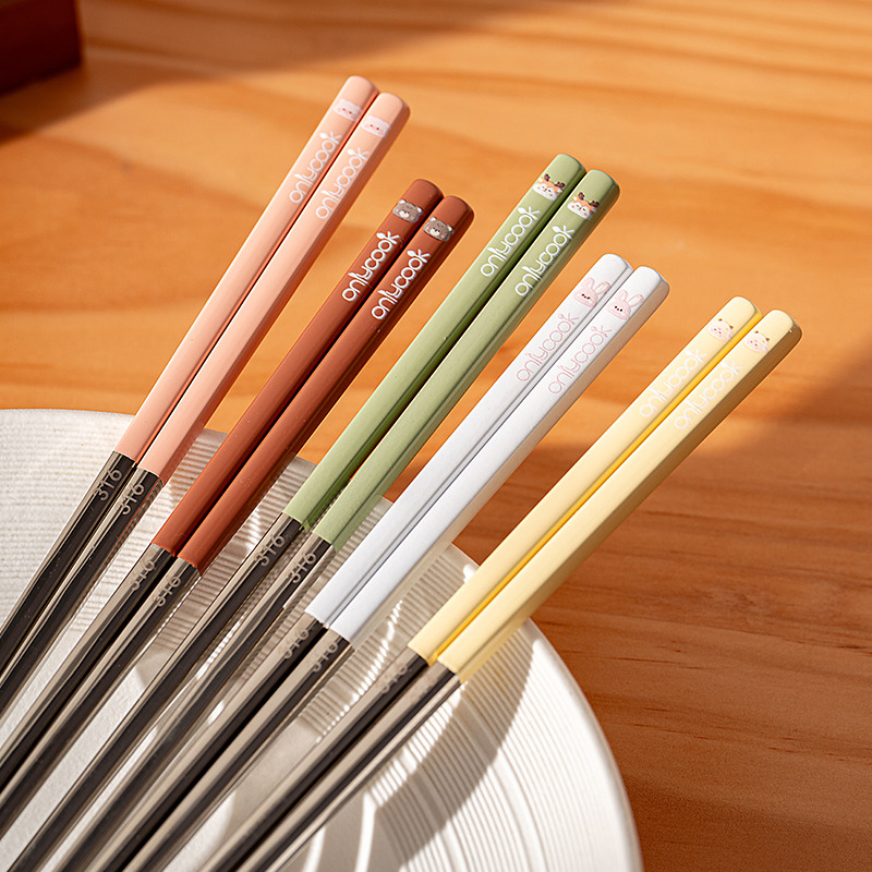 onlycook家用高档316不锈钢筷子