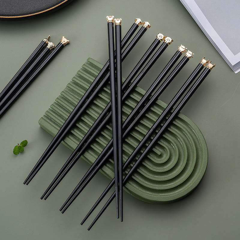 onlycook合金筷创意十二生肖筷子