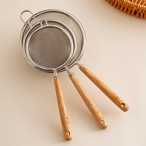 onlycook304不锈钢木柄漏勺