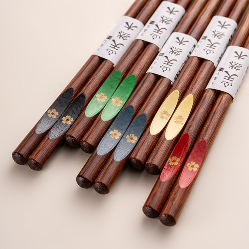 onlycook家用樱花鸡翅木筷子