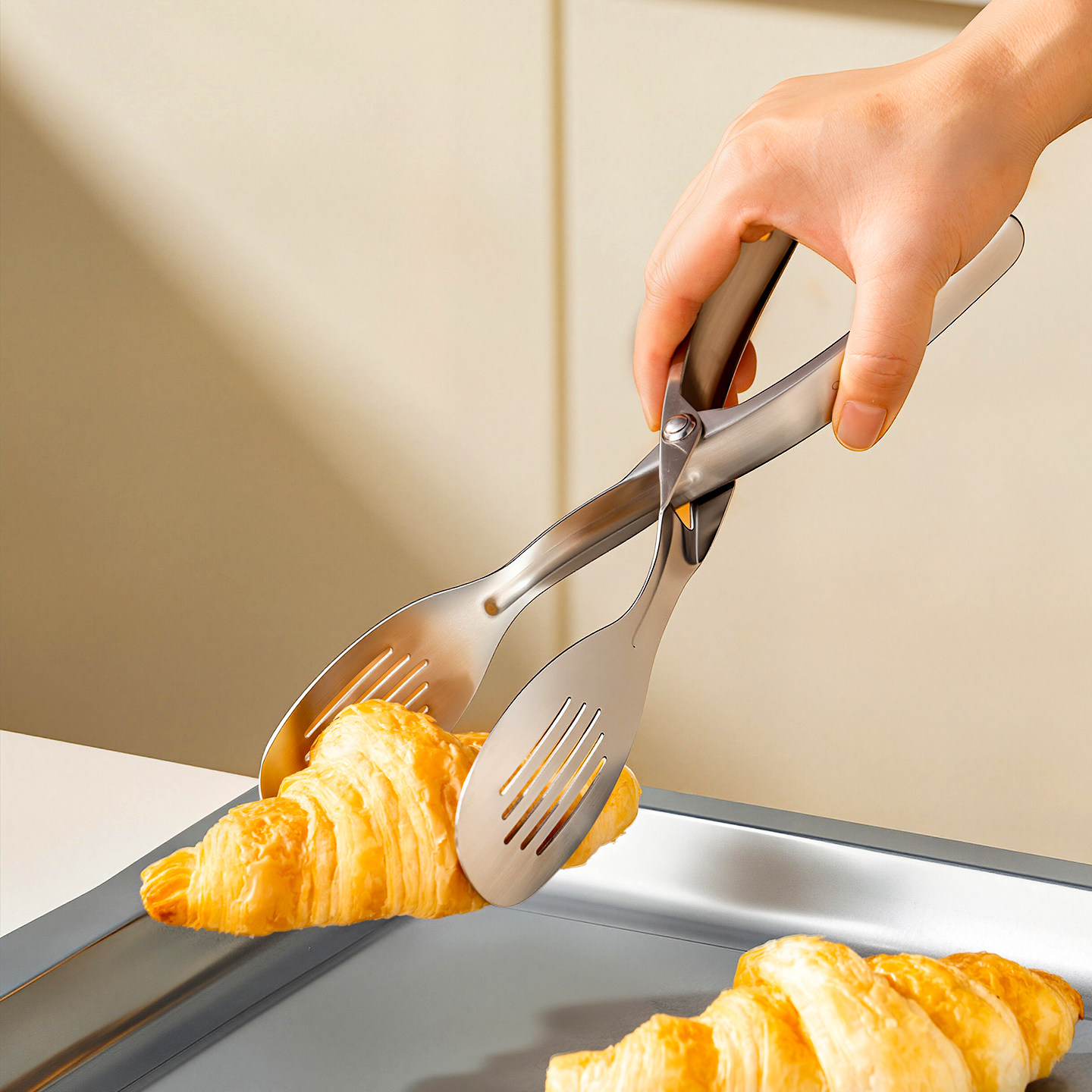 onlycook 304不锈钢食品夹面包夹酒店自助餐商用专用夹子沙拉夹