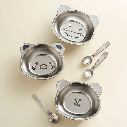 onlycook儿童饭碗304不锈钢