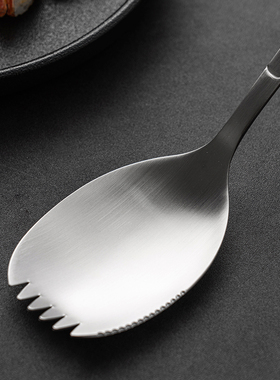 onlycook不锈钢公勺分餐勺叉勺一体公用勺子叉子酒店分菜勺分鱼勺