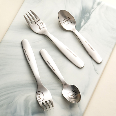 onlycook可爱儿童勺子叉子316钢