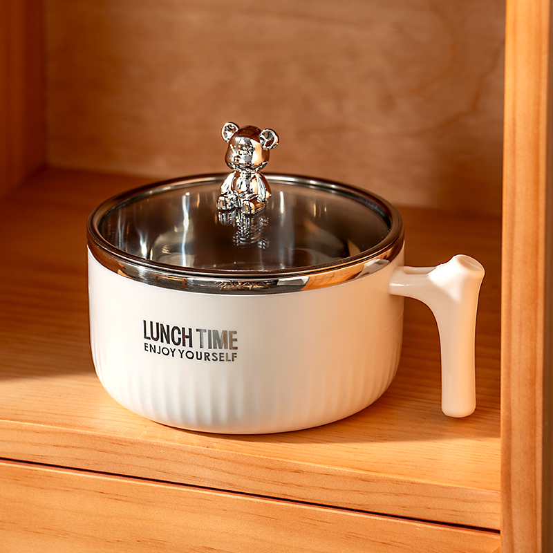 onlycook304不锈钢泡面碗带盖