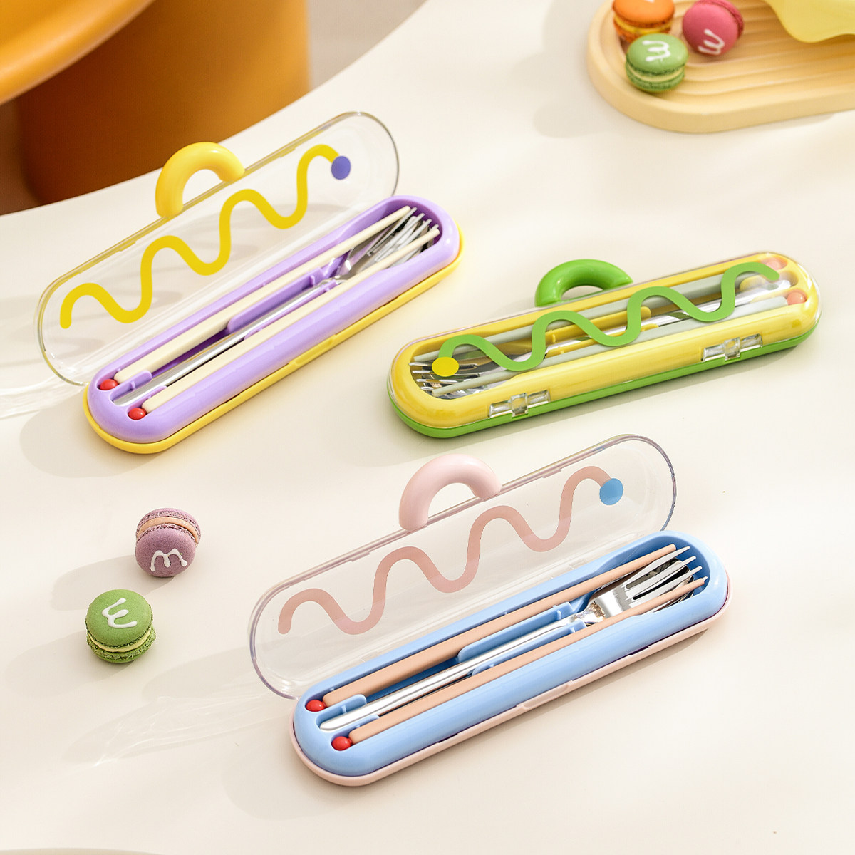 onlycook多巴胺便携餐具小学生儿童专用筷子勺子套装一人用收纳盒,餐饮具,便携/折叠餐具,淘宝优惠券,粉丝福利购,淘宝优惠卷